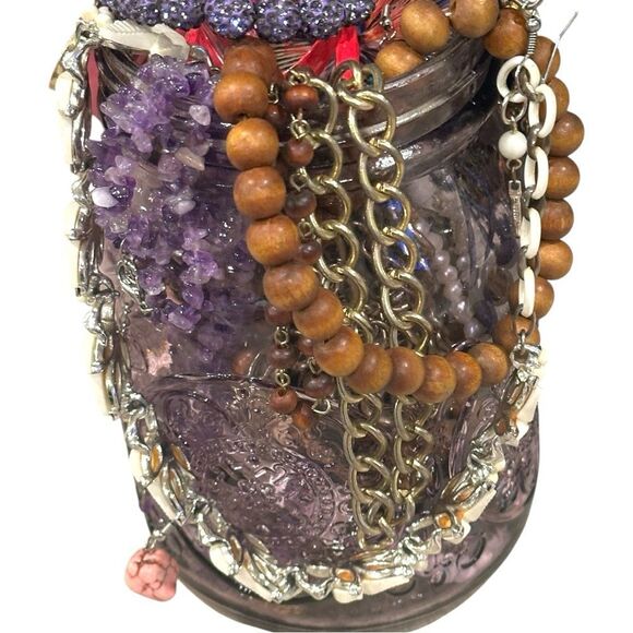 Estate Jewlery  purple mason jar. Mixed lot mystery Purple and Gold. Craftable - Picture 8 of 15